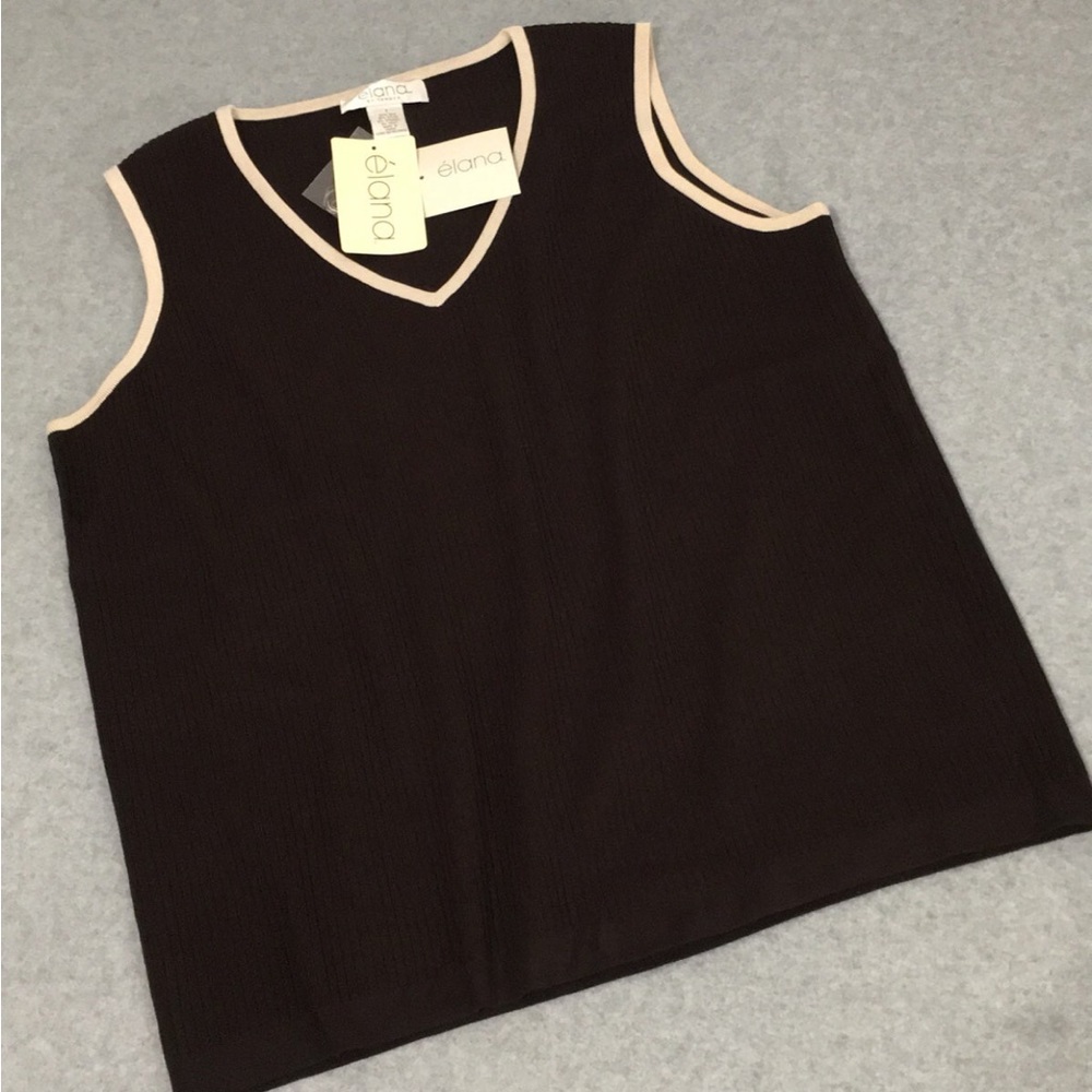 Elana By Tanner Sleeveless Top 1X Silk Minimalist Academia Career Preppy